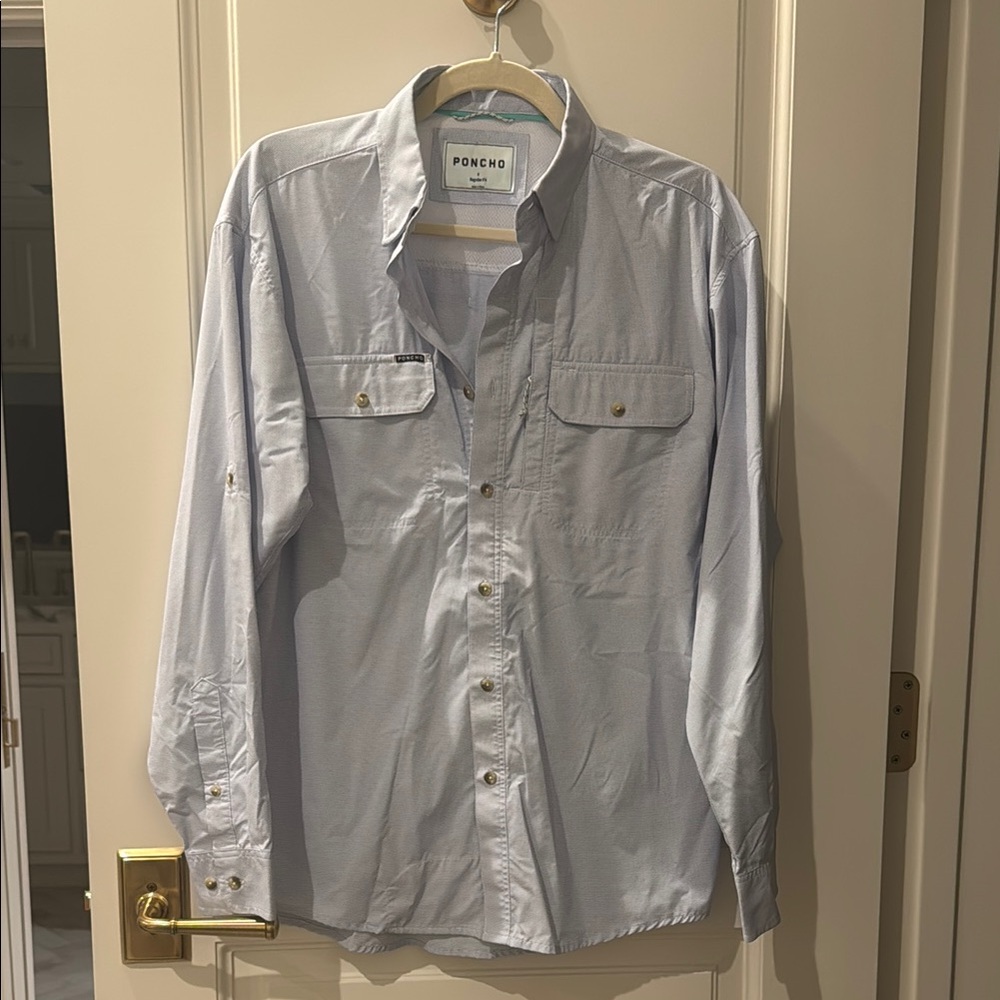 Blue Casual Button Down Shirt Crisp and Stylish